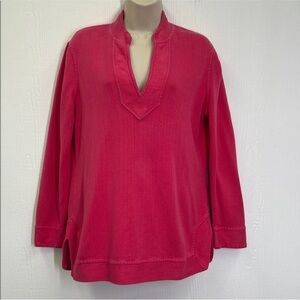 Tory Burch - V Neck Pink Lightweight  Classic Long Sleeve Sweater Size Medium
